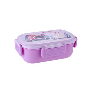 Karikatür tavşan çocuk 304 paslanmaz çelik öğle yemeği kutusu öğrenci kantin ve yurt kullanımı için Heatable PP kapaklı - Product Image 5