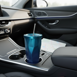 500ml Stainless Steel Vacuum Insulated Eco-Friendly Tumbler with Straw for Ice <b>Coffee</b> Car Travel & Outdoor Use - Product Image 2