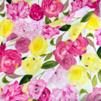 Tissu imprimé à motifs floraux colorés 100% rayonne pour vêtements féminins