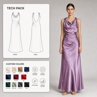 Robe de soirée en satin lilas pour femme, col drapé, sans manches, bretelles larges, taille froncée asymétrique, longueur ras du sol, robe de cérémonie, vente en gros