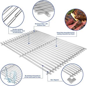Grille de cuisson en acier inoxydable Senershuo Genesis II Genesis II LX Série 300, pièces de rechange pour barbecue à <span class=keywords><strong>gaz</strong></span>, accessoires pour barbecue - Product Image 6