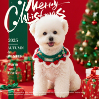 Hoodie de Noël ajustable en tricot pour chien, étiquette dorée, bavoir doux pour chat, accessoire festif pour chiot, collier d'hiver pour fête, mignon et lavable