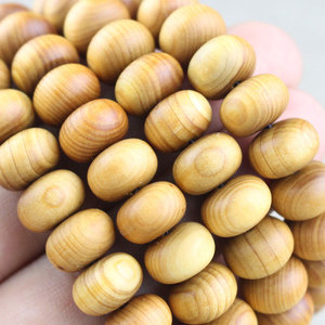 Bracelet de perles Abacus en cyprès huilé de haute qualité, 108 perles 8x12mm, bijoux en bois vieilli, origine Hangzhou - Product Image 4