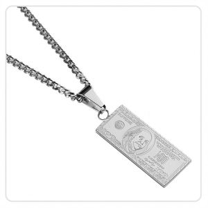 Collar con Colgante de Dólar Estadounidense de Alta Calidad, Diseño de $100, Chapado en Oro de 18K, Acero Inoxidable, Estilo Hip Hop - Product Image 6
