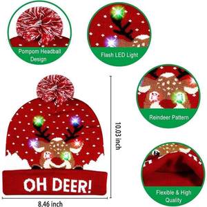 2025 Hot Sale Custom Logo Image Style Winter Snow <b>Christmas</b> Beanie Knit <b>Hats</b> <b>for</b> Travel & Winter Festivities - Product Image 4