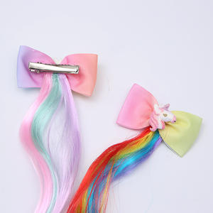 Accessori per ragazze bambini fiocchi per <span class=keywords><strong>capelli</strong></span> <span class=keywords><strong>capelli</strong></span> Glitter intrecciati ricci sfumati estensioni dei <span class=keywords><strong>capelli</strong></span> per bambini per bambini - Product Image 4