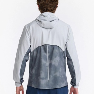 <b>Men's</b> <b>Lightweight</b> Breathable Running Anorak Custom Logo Printed Zip Walking Windbreaker Stand Windproof for Outdoor Hiking Thin - Product Image 3