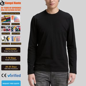 Camiseta de Verano para Hombre, Corte Ajustado, Mezcla de Algodón, Cuello Redondo, Manga Larga, Personalizable con Serigrafía - Product Image 1