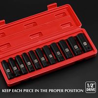 11 pièces 1/2 pouces ensemble de douilles profondes trousse à outils ensemble de douilles à impact universel métrique