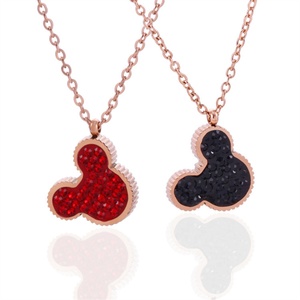 Cute Cool Cartoon Mickey <b>Mouse</b> Charms Pendant Stainless Steel Gold Plated Triple Layer Chain Necklace Party Wedding Anniversary - Product Image 3