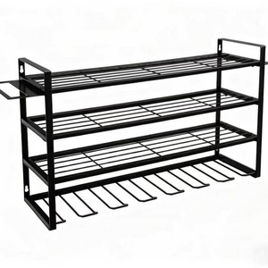 Utility Racks <b>Tool</b> <b>Storage</b> Rack 3 Floors Standing Type Black Multi-purpose Portable Moisture-proof - Product Image 5