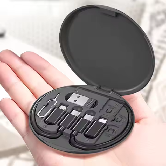 60W Multifunctional Portable Computer Charging Storage Box for Mirror Data Cable Set Digital USB Type-C Adapter with 5v Voltage