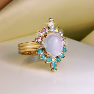 Anello a forma di fiore, gioiello da donna dal design colorato per l'uso quotidiano - Product Image 6