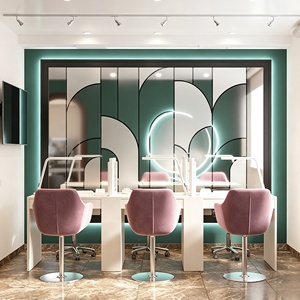 Nail Salon Station Spa Beauty Salon Furniture Full Store Customized Hair Salon Interior Design Barber Shop Decoration Renovation - Product Image 3
