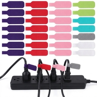 Étiquettes de câbles réutilisables à boucle auto-agrippante, inscriptibles, surface mate, pour centre de données et usage bureautique, électronique grand public, aspect cuir