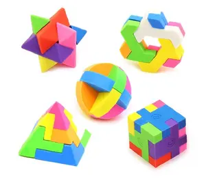 Soododo XDD603 3D Hình Học Xây Dựng Khối Hình Trụ Hình Conic Cube Cuboid Hình Cầu Bút Chì Hình Bút Chì Tẩy