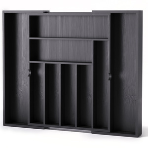 Organizador de cajones extensible, caja de almacenamiento de cubiertos de cocina con múltiples compartimentos, rectangular, expandible para uso doméstico - Product Image 5