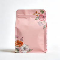 Sachet personnalisé à fond plat refermable avec fermeture éclair pour emballage alimentaire, sachet en plastique pour mélange de tisanes biologiques bien-être 100g