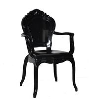 Chaise de salle à manger de couleur noire, nouveau design moderne, bon marché, en plastique, vente en gros