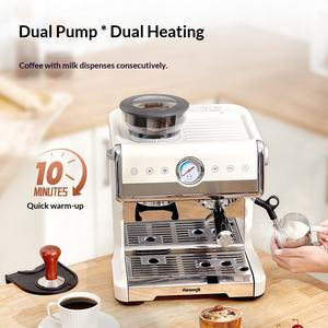 Aimoke Nationale Standaard Commerciële Italiaanse semi-automatische elektrische huishoudelijke koffiemaler met geïntegreerde machine, dubbele <span class=keywords><strong>boiler</strong></span> en melkschuimfunctie - Product Image 5