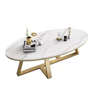 Factory Price Round Marble Top Metal Frame Side Tea Cafe Coffee Table