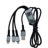 Cable USB de Carga 3 en 1 de Alta Calidad de 100 W para Teléfono Móvil, Carga Rápida de Datos