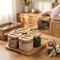 Boîte de rangement hermétique compartimentée en verre borosilicate de style japonais pour collations, noix et bonbons, idéale pour la table basse
