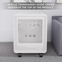 Maison pour animaux de compagnie en plastique solide imperméable pour chiens et chats, facile à nettoyer, avec fenêtre, moderne, multifonctionnelle, lit pour chat et chien pour le salon