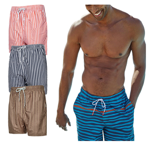 定制Logo男士夏季泳衣条纹泳裤批发木板短裤男士游泳沙滩短裤 - Product Image 1