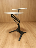 Bureau informatique réglable en hauteur, simple, pour position assise ou debout, avec double plateau, poste de travail portable pour la maison et le bureau