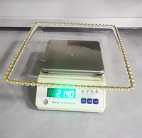 Assiettes de présentation carrées en plastique transparent à perles pour fêtes, mariages et événements – Décoration de table