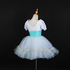 Vestido de baile azul turquesa Falda de Ballet de encaje de lentejuelas brillantes Ropa de baile Fiesta Traje lírico de princesa - Product Image 4