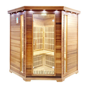 Sauna Interior de Infrarrojos Lejanos para 3 Personas con Bajo EMF, Construcción Ecológica de Madera de Hemlock Sólida, Vapor Seco, Apta para Apartamentos - Product Image 3