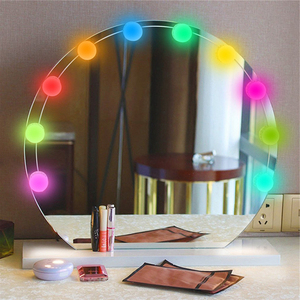 Hollywood estilo profesional mesa <span class=keywords><strong>de</strong></span> <span class=keywords><strong>tocador</strong></span> maquillaje cosmético espejo <span class=keywords><strong>con</strong></span> luz regulable <span class=keywords><strong>bombillas</strong></span> Led RGB - Product Image 3