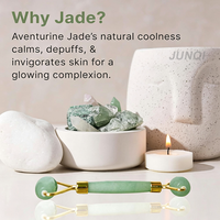 Rouleau de massage facial en jade naturel avec logo personnalisé et outil Gua Sha pour le cou, les yeux et le corps – Lisse les rides et soigne la peau