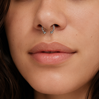 Anneau de nez en titane ASTM F136 avec zircone cubique, clicker de septum sans soudure, bijoux de piercing corporel