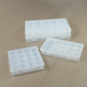 Plastic Storage Box With Dividers <b>Rectangle</b> Transparent Office Organizer Desktop Storage <b>Bin</b> For Small Parts And Beads - Product Image 1