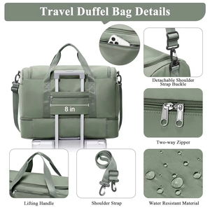 กระเป๋าเดินทางขนาดใหญ่ น้ำหนักเบา ทนทาน นุ่มสบาย สำหรับผู้ชาย ผู้หญิง ใช้ได้ในวันหยุดสุดสัปดาห์ มีช่องใส่รองเท้า เหมาะสำหรับใช้ในงานคลอดบุตร โยคะ และฟิตเนส - Product Image 5