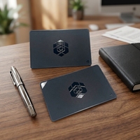 Etiqueta Mini RFID NFC de PVC Negro Mate Personalizada, Tarjeta Digital de Negocios/Membresía, Pago con Código QR para Hoteles, Compartir Instantáneamente en Redes Sociales