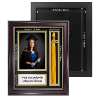 Cadre photo personnalisé écologique pour diplôme avec boîte à souvenirs, pompon, montage mural ou sur table, pour portrait, fleur ou animal