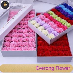 Jabón de clavel Artificial de 5 capas, cabeza de flor, flores eternas, día de la madre, hecho a mano, Diy, 50 Uds., caja de regalo, flor de jabón <span class=keywords><strong>2022</strong></span> - Product Image 2