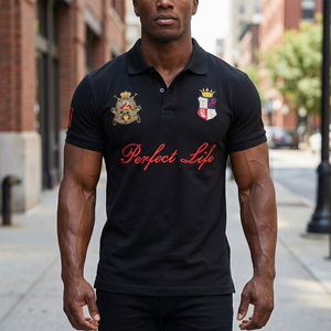 Polo da Uomo alla Moda con Ricamo, 220G Cotone, Magliette Polo da Uomo Hombre Camisetas - Product Image 5
