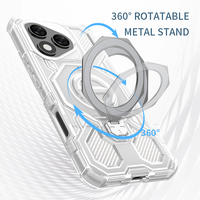 Nouvelle Arrivée Étui de Téléphone Antichoc à Protection Renforcée pour Honor 400 Lite Coque Arrière Transparente de Luxe avec Anneau en Alliage Durable à 360°