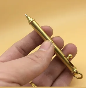 Promotion Features Brass <b>Pen</b> Keychain Hanging Ring <b>Pen</b> Retro <b>Ballpoint</b> <b>Pen</b> - Product Image 4