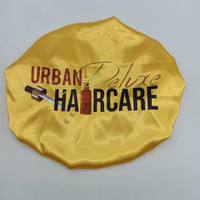 Emballage cadeau personnalisé avec Logo en argent, sac de mariage en Satin, sac de Bonnet pour cheveux, sacs en soie pour cheveux