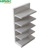 Étagère de présentation robuste en métal Highbright HBE-SR pour supermarché, 6 étagères solides, antidérapante, autoportante, installation rapide, époxy