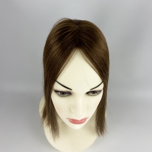 Top en soie Remy chinois pour femmes, postiche droit, fait main, topper de cheveux humains, 3x5 pouces - Product Image 3