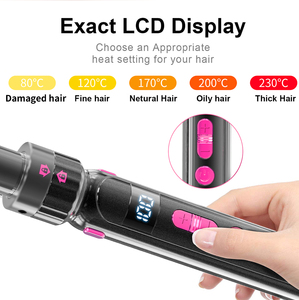 เครื่องม้วนผมเคลือบเซรามิกแบบพกพา หน้าจอ LCD ตั้งเวลาได้ ปรับอุณหภูมิได้ ใช้งานได้ยาวนาน ป้องกันการลวก ชาร์จซ้ำได้ ฟังก์ชั่นหลากหลาย - Product Image 5