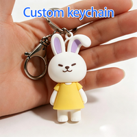 Porte-clés en PVC souple 2D personnalisé OEM de haute qualité et durable avec impression par transfert thermique, design animal mignon