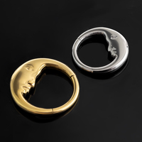 Bijoux de piercing corporel en titane de qualité implantable, anneaux segmentés articulés Moon Face pour septum, nez, oreille, vente en gros